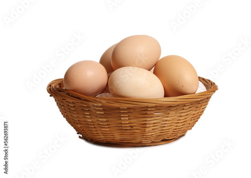 Wallpaper Mural Basket of Farm Fresh Eggs Isolated on White Background Torontodigital.ca