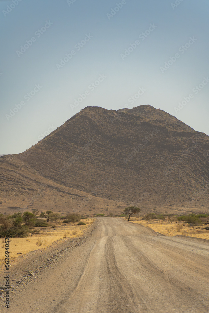 Road in the Namib-Naukluft region of Namibia Road in the Namib-Naukluft region of Namibia