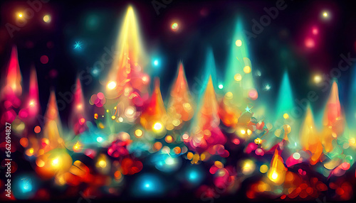Abstract christmas wallpaper with magical fairy lights