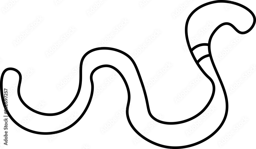 Fototapeta premium worm design illustration isolated on transparent background 