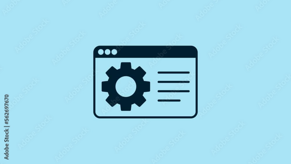 Blue Browser setting icon isolated on blue background. Adjusting, service, maintenance, repair, fixing. 4K Video motion graphic animation Blue Browser setting icon isolated on blue background. Adjusting, service, maintenance, repair, fixing. 4K Video motion graphic animation