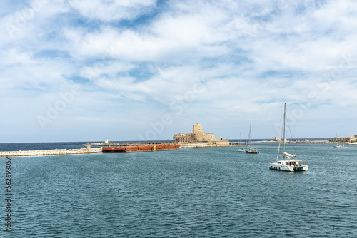 La torre del Lazzaretto a Trapani vista dal mare photo