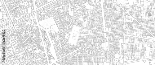 Urbanisme et territoire - plan cadastral avec limites de parcelles du centre ville d'une métropole photo