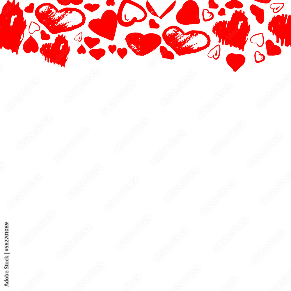 Illustration cute drawing heart’s. Valentine day. Love. Board