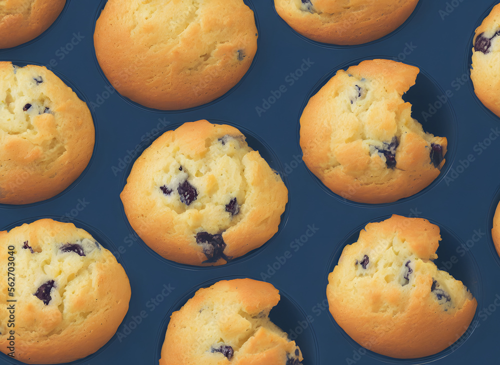 Illustration of muffins, generative ai Illustration of muffins, generative ai