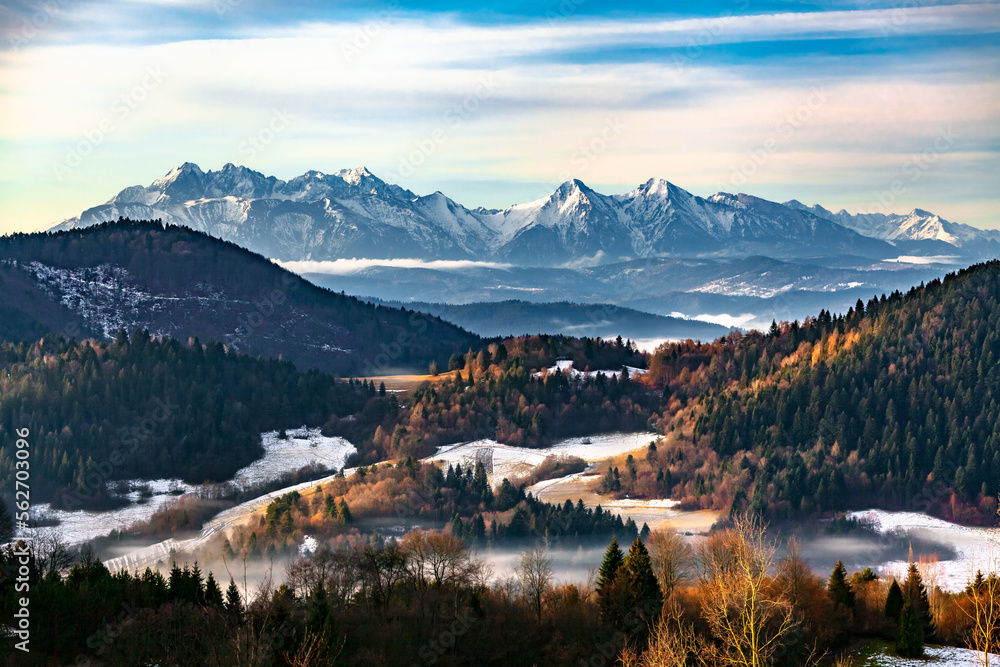 Awsome landscape of the highest polish mountains Tatry