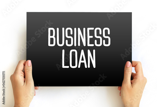 Business Loan text on card, business concept background