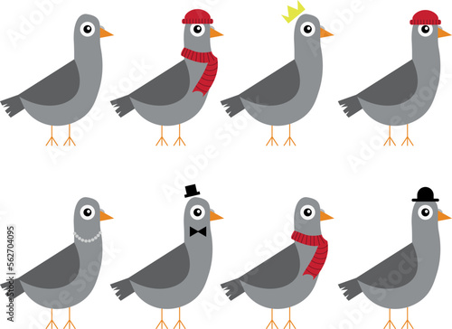 pigeon design illustration isolated on white background  © Olivia23