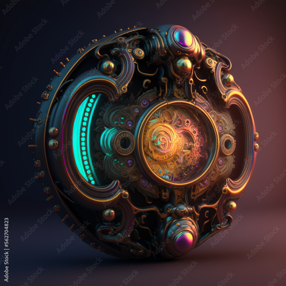 Round Element steampunk, Generative AI Round Element steampunk, Generative AI