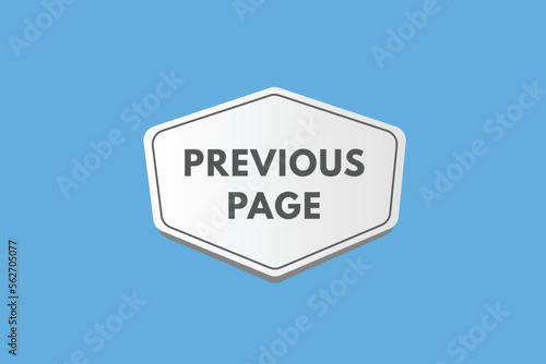 previous page text Button. previous page Sign Icon Label Sticker Web Buttons 