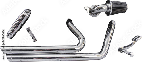 Obraz na plátně Isolated PNG cutout of a hardsurface motorbike part on a transparent background,