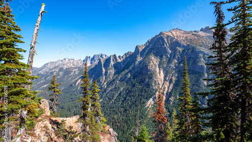 View from the Washington Pass Observation Site in Okanogan County, Washington photo