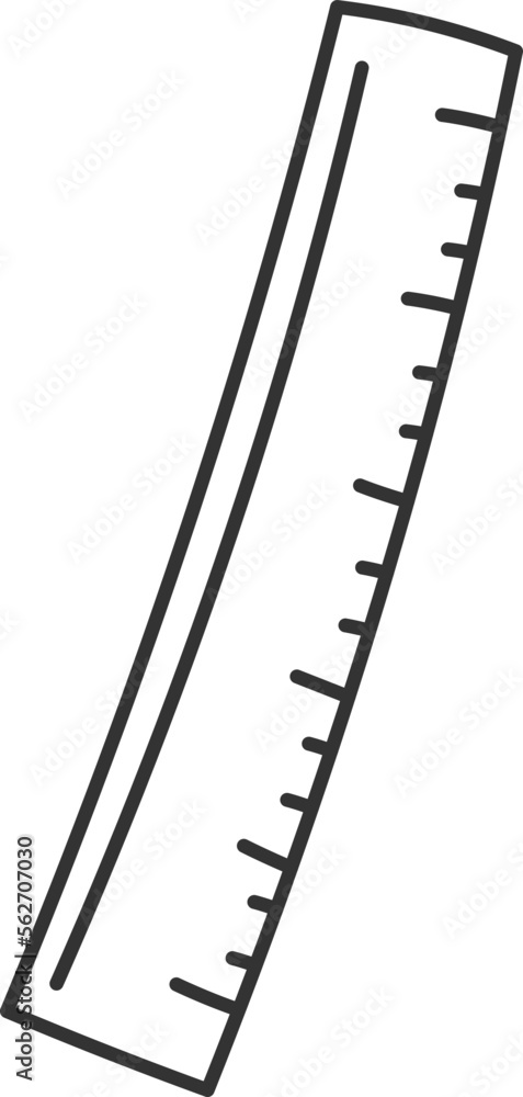 Math ruler element flat icon