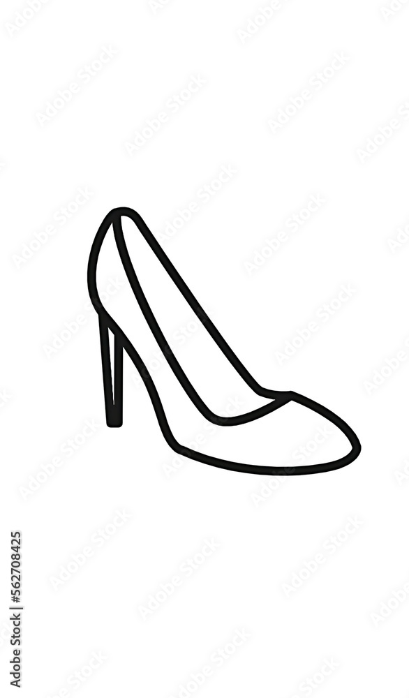 High heels Simple flat icon isolated on white background. Vector art. High heels Simple flat icon isolated on white background. Vector art.