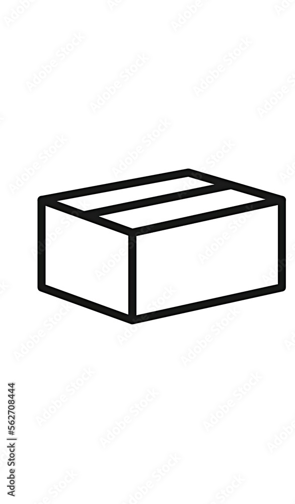 Cardboard Box Simple Flat Line Icon. Cardboard Box Simple Flat Line Icon.