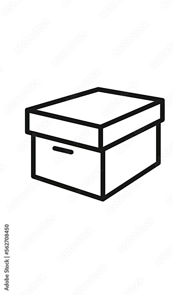 Cardboard Box Simple Flat Line Icon. Cardboard Box Simple Flat Line Icon.
