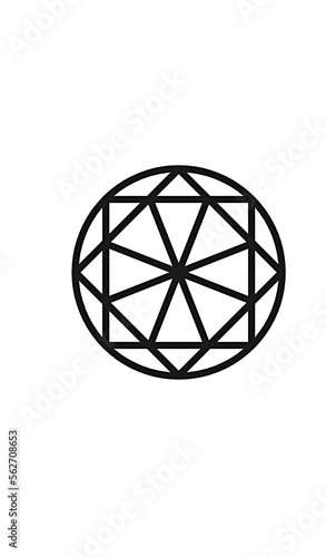DIAMOND SIMPLE LINE ICON IN FLAT STYLE. ABSTRACT BLACK DIAMOND. LINEAR LINE SIGN.