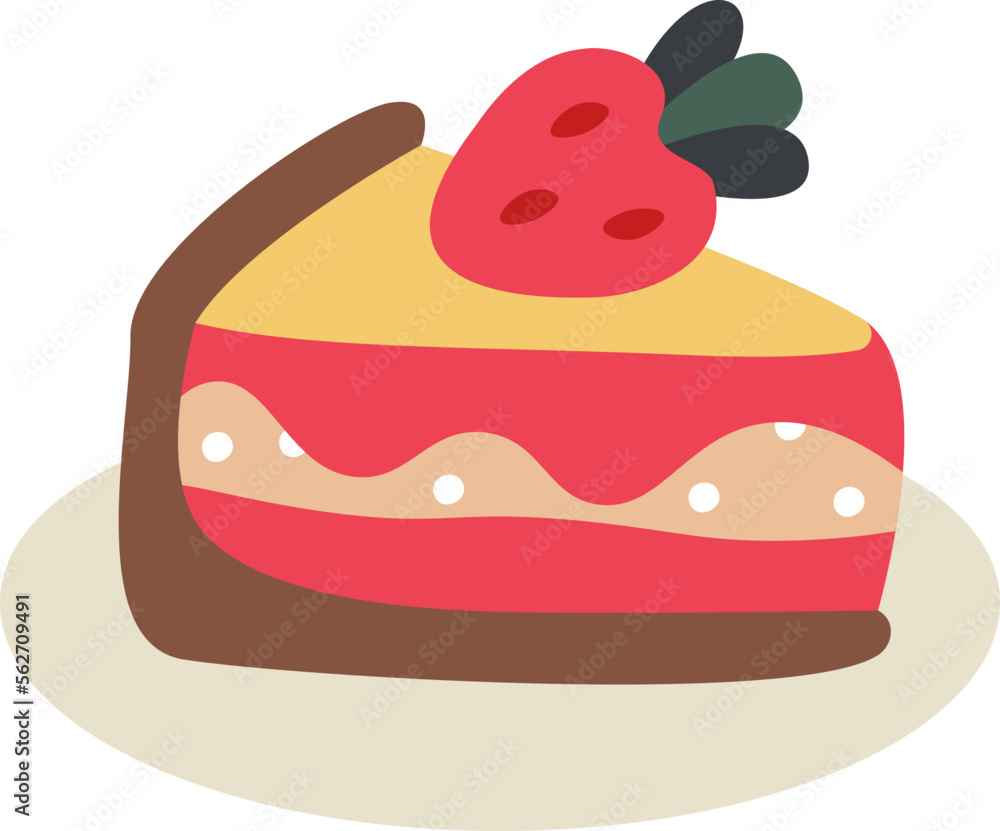 Tasty cake with strawberry flat icon Dessert Tasty cake with strawberry flat icon Dessert