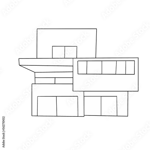 House drawn in vector graphics