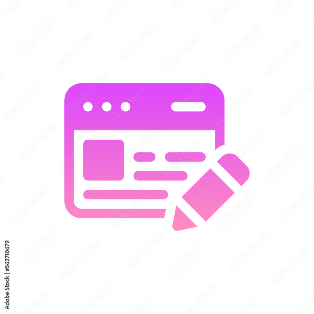 writing flat gradient icon writing flat gradient icon