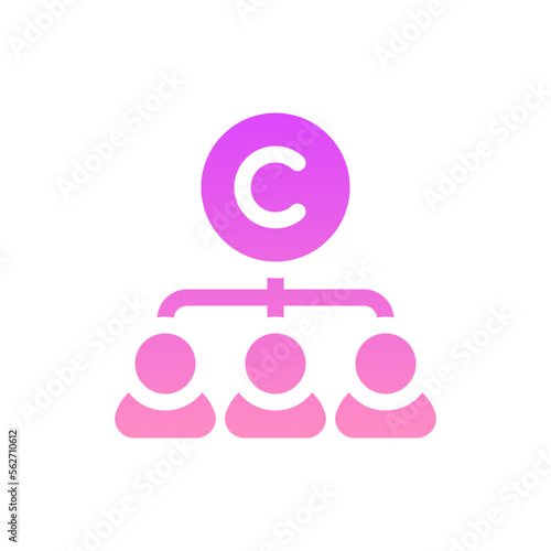 copywriting flat gradient icon