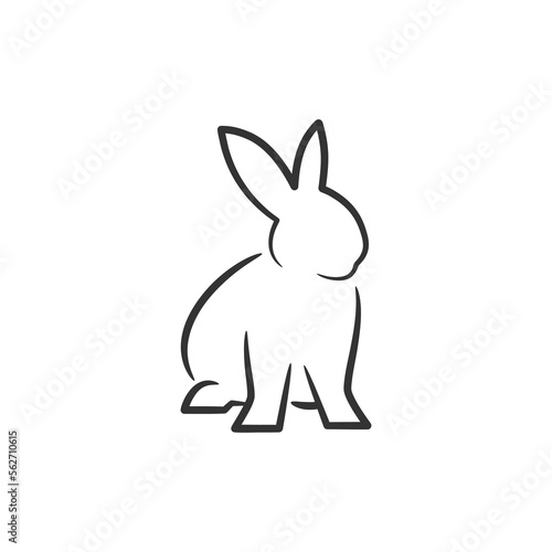 Rabbit line art black and white