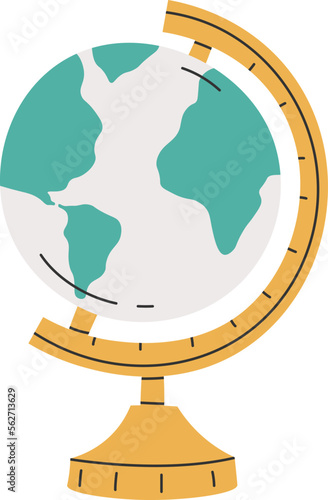 Globe flat icon Geography school lesson