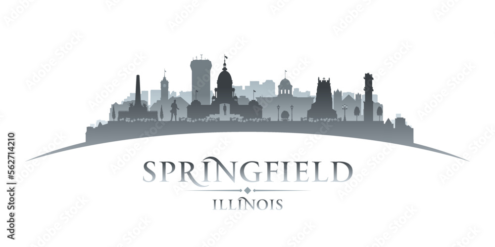 Springfield Illinois city silhouette white background