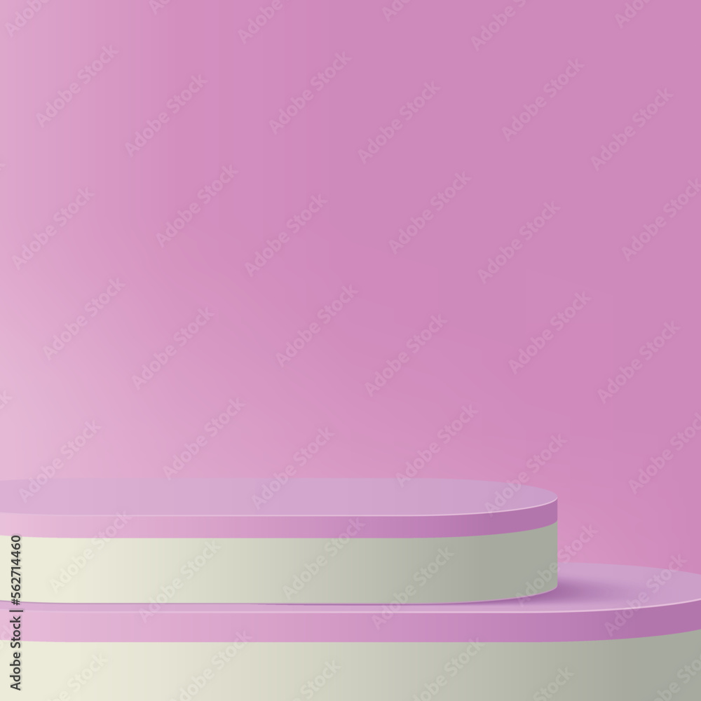 Abstract background with pink color geometric 3d podiums. Vector Abstract background with pink color geometric 3d podiums. Vector
