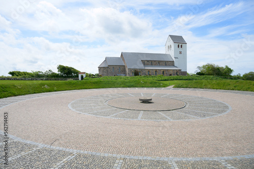 North view of Vestervig Abbey with circular parking lot