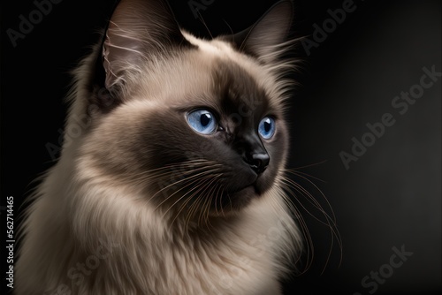 portrait of Balinese Cat. Generative AI