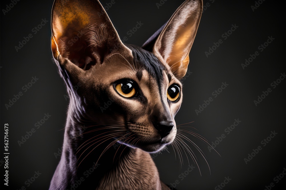 portrait of Oriental shorthair Cat. Generative AI