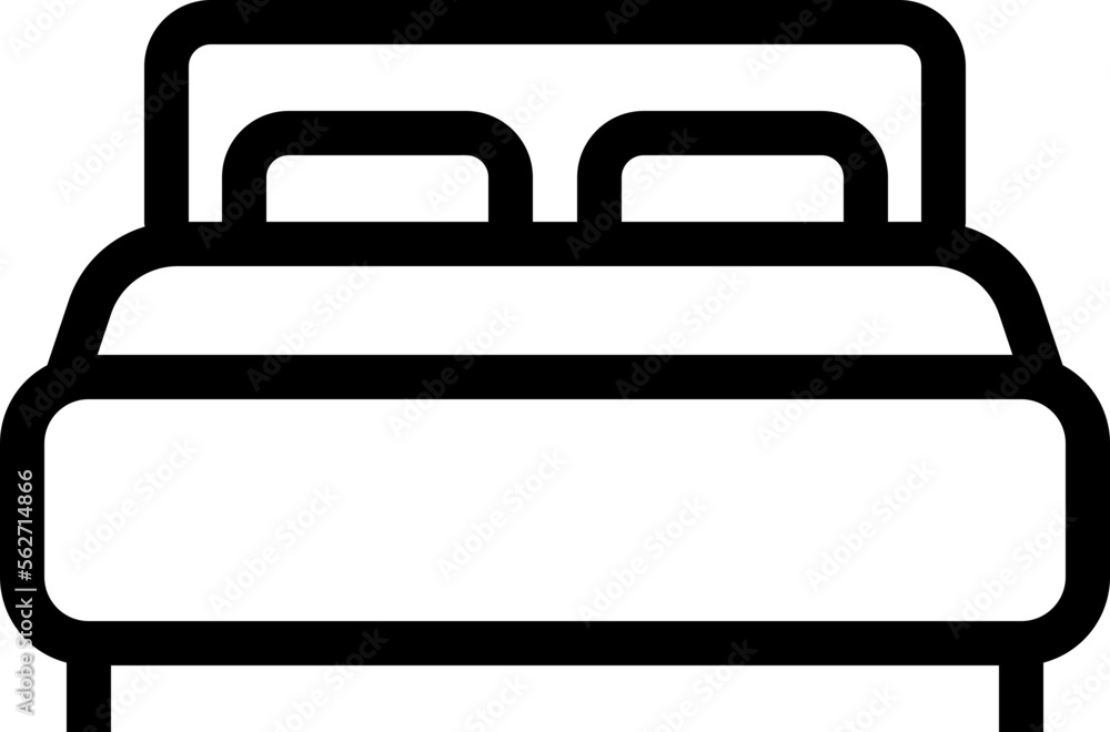Simple bed line icon. Minimal style double bed symbol. Simple bed line icon. Minimal style double bed symbol.