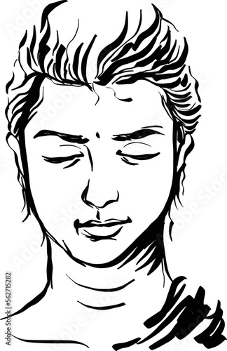 Buddha Siddhartha buddhism zen drawing doodle art vectors calm meditation smile brush art tattoo