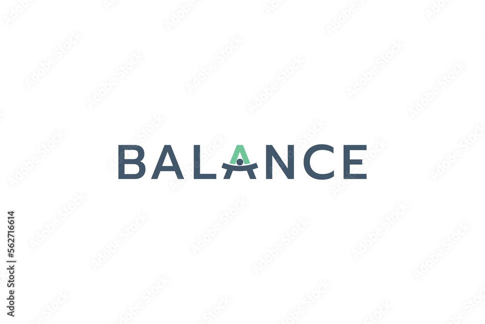balance logo with balanced scales on letter A