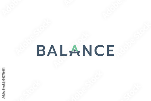 balance logo with balanced scales on letter A