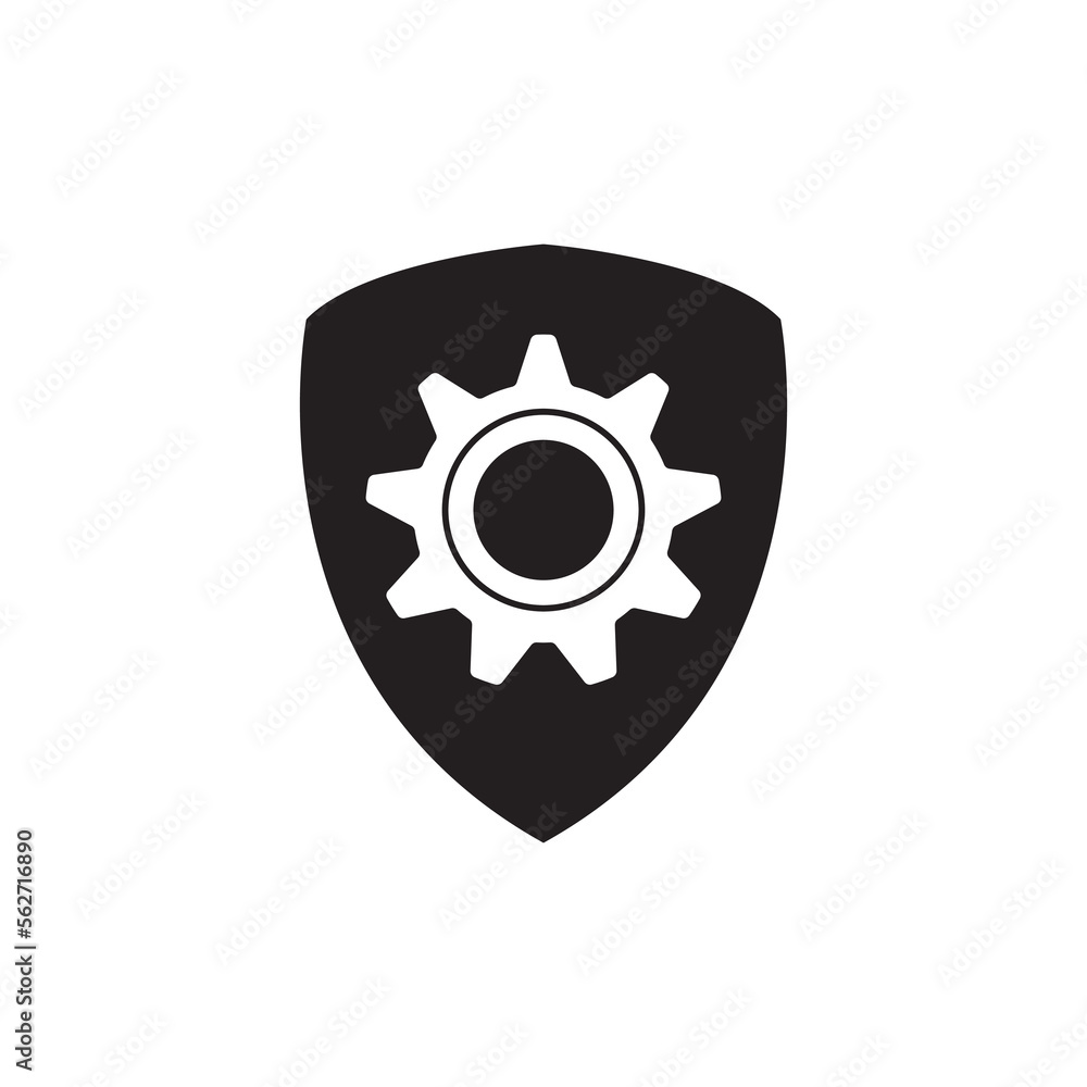 shield gear logo icon illustration. shield gear logo icon illustration.