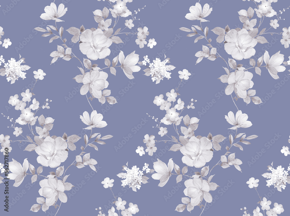 Classic Popular Flower Seamless pattern background.Perfect for wallpaper, fabric design, wrapping paper, surface textures, digital paper. Classic Popular Flower Seamless pattern background.Perfect for wallpaper, fabric design, wrapping paper, surface textures, digital paper.