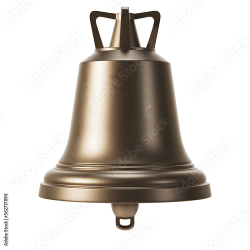 Photography Church bell 3D render. Isolated on transparent background