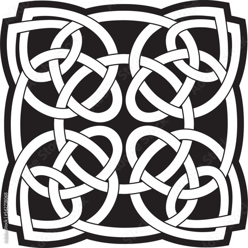 Vector black monochrome Celtic knot. Ornament of ancient European peoples. The sign and symbol of the Irish, Scots, Britons, Franks.