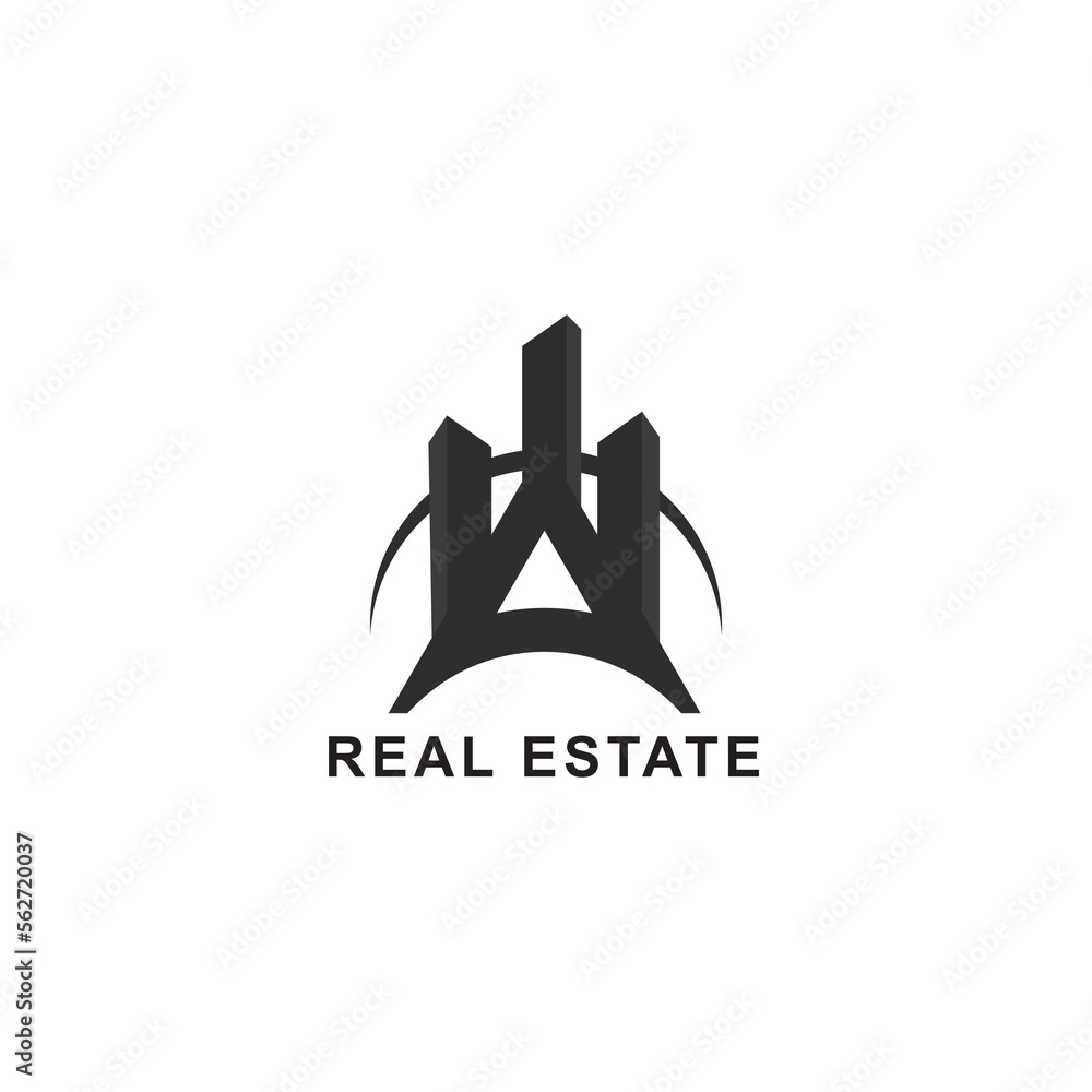 real estate logo design with letter A
