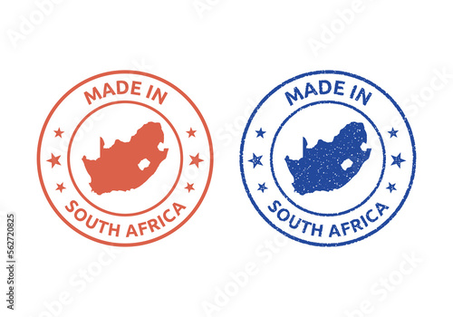 made in South Africa labels set, product stamp of the Republic of South Africa