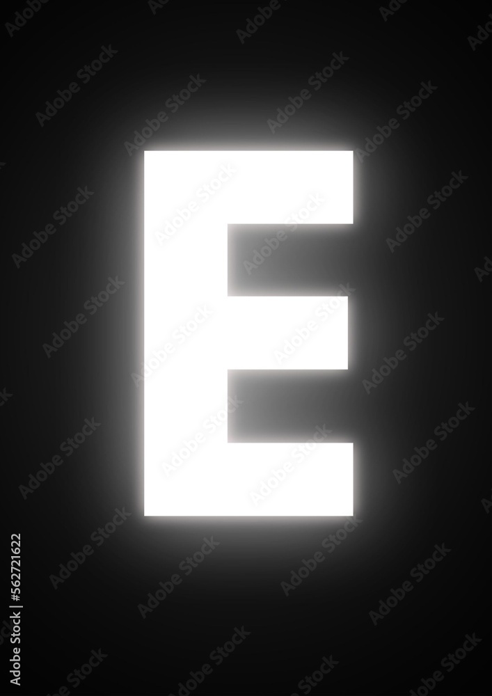 Alphabet E with Black Background 