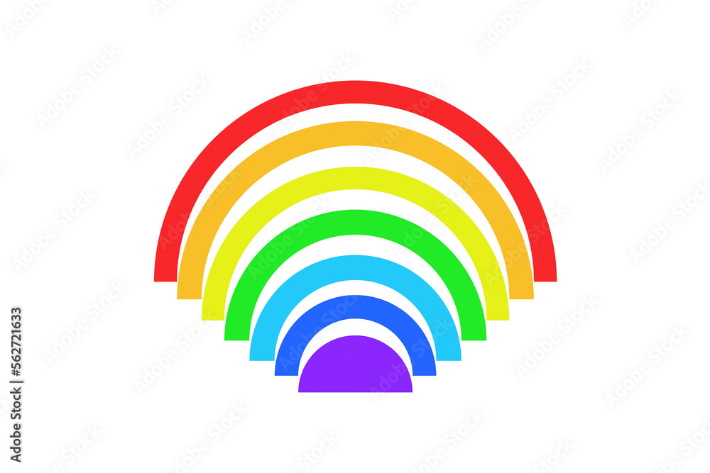 Rainbow isolated on white background. Educational logic toys. Montessori games. 3d render Rainbow isolated on white background. Educational logic toys. Montessori games. 3d render
