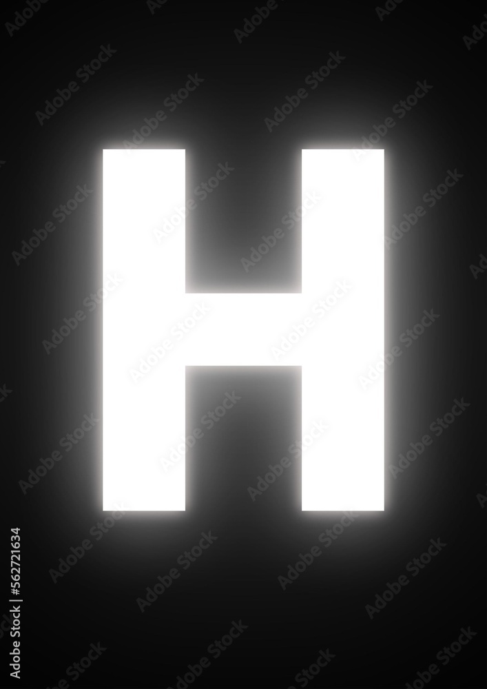 Obraz premium Alphabet H with Black Background