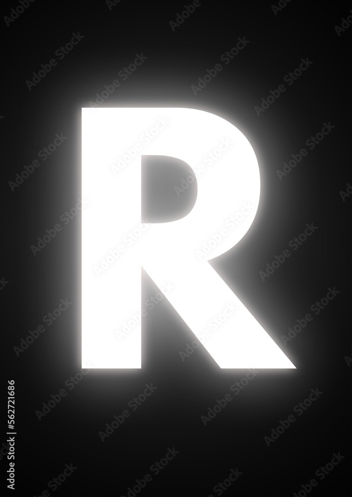 Alphabet R with Black Background 