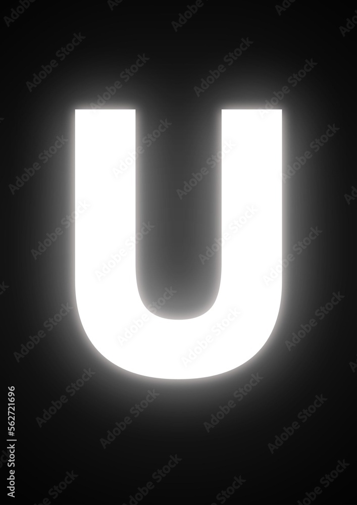 Alphabet U with Black Background Alphabet U with Black Background