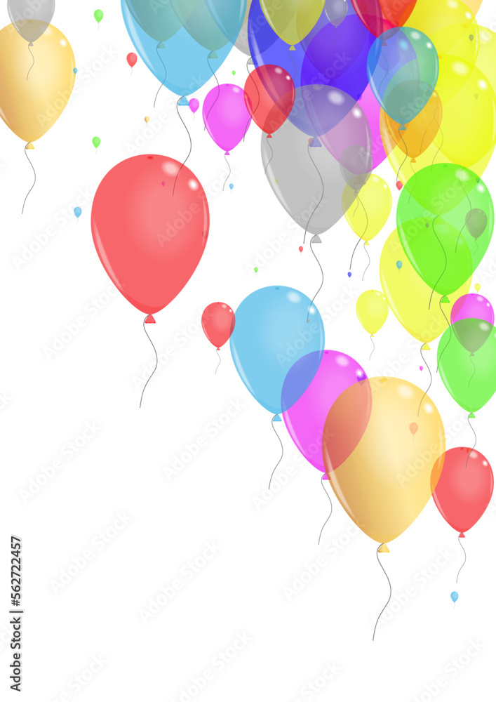 Purple Confetti Background White Vector. Air Decoration Illustration. Colorful Birthday. Green Baloon. Balloon Inflatable Template.