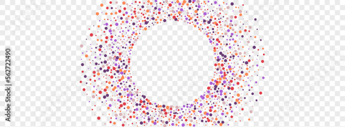 Rainbow Confetti Background Transparent Vector. Geometric Congratulation Template. Multicolored Happy. Colorful Element Anniversary. Circle Surprise Design.