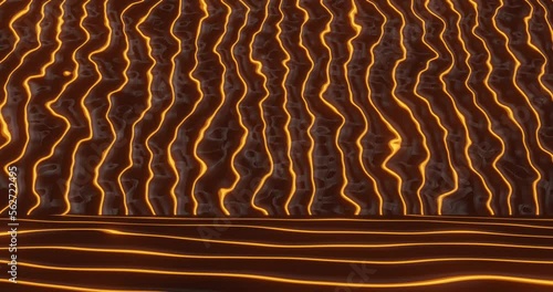 3d render with energy curved glowing lines